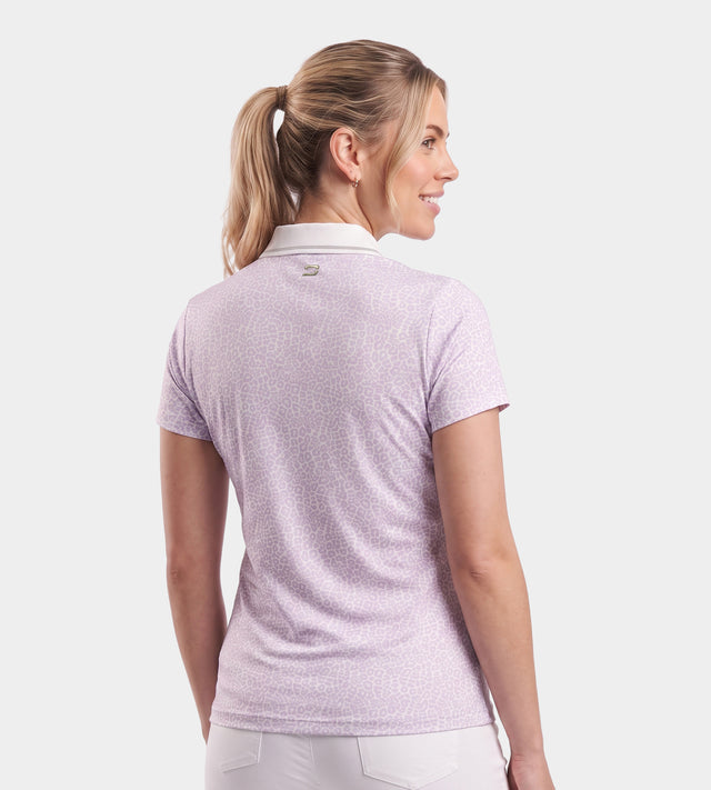 LADIES LEOPARD POLO - MORADO