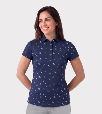 LADIES LILY POLO - NAVY