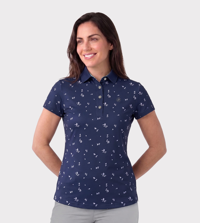 LADIES LILY POLO - NAVY