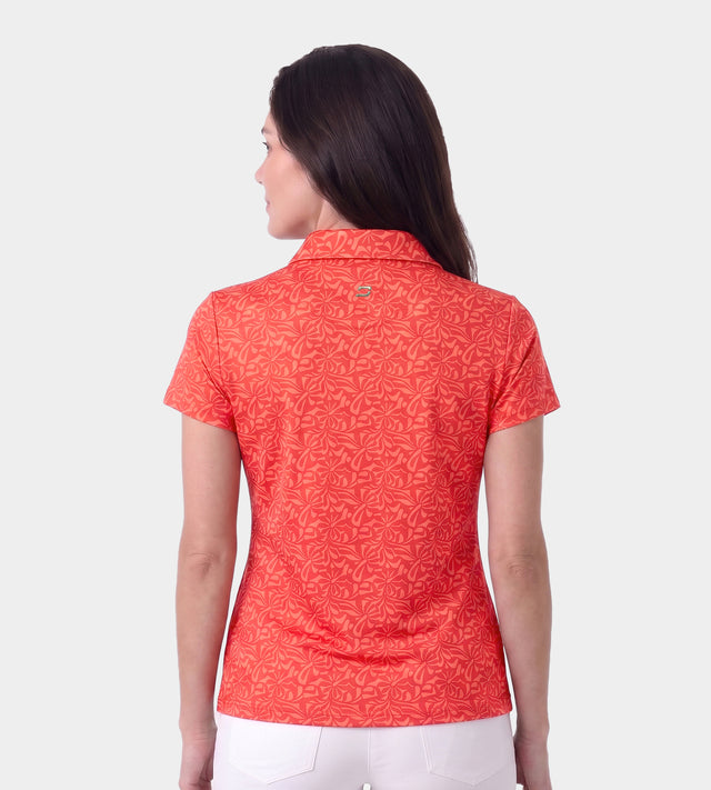 LADIES OMBRE POLO - CORAL