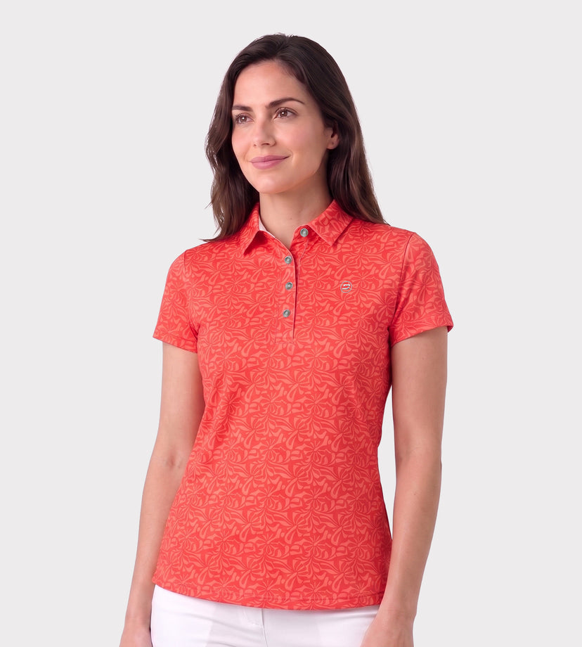 LADIES OMBRE POLO - CORAL