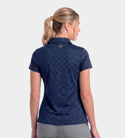 LADIES OMBRE POLO - NAVY