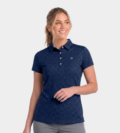 LADIES OMBRE POLO - NAVY