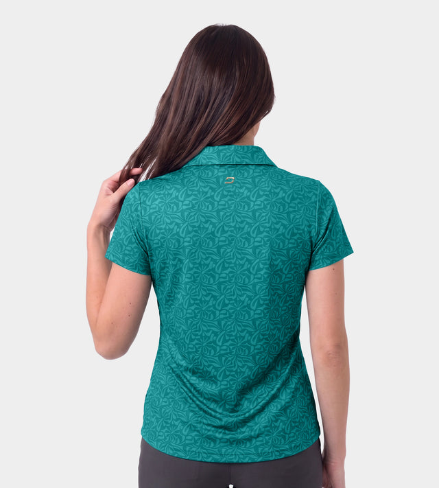 LADIES OMBRE POLO - TEAL