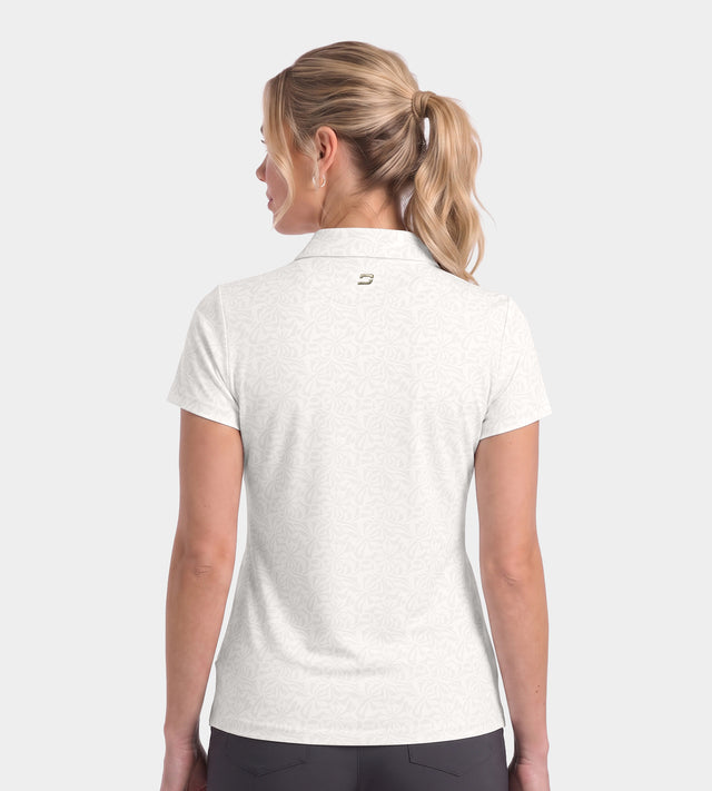 LADIES OMBRE POLO - WHITE
