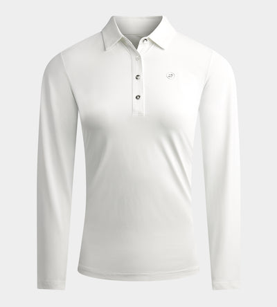 LADIES ELITE LONG SLEEVE POLO - BLANC