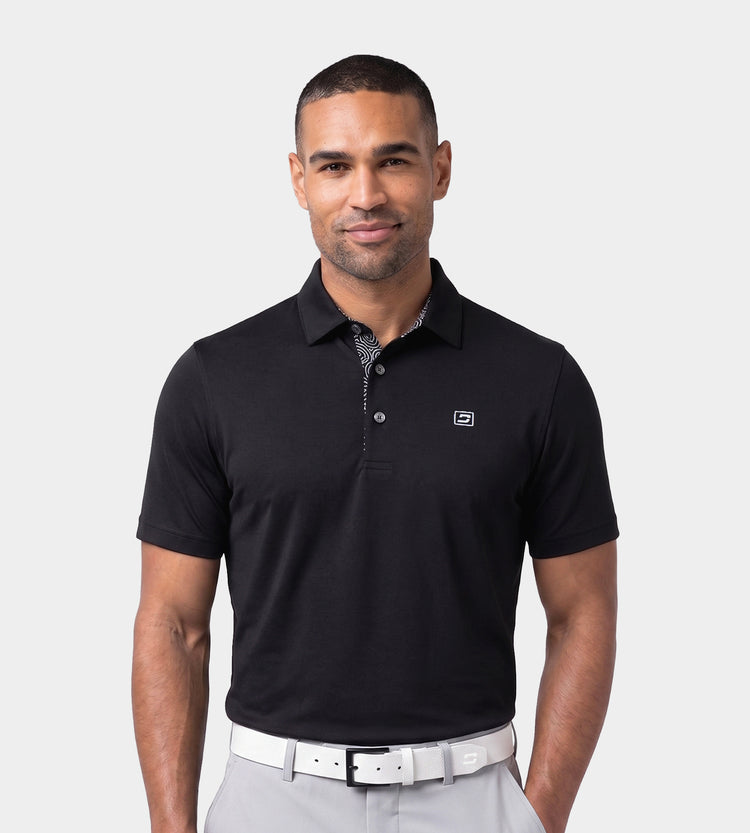 V12 GOLF VARIOUS POLO シャツ ブラック Links Edition Polo In Black | Premium Golf Polo Shirts | Druids