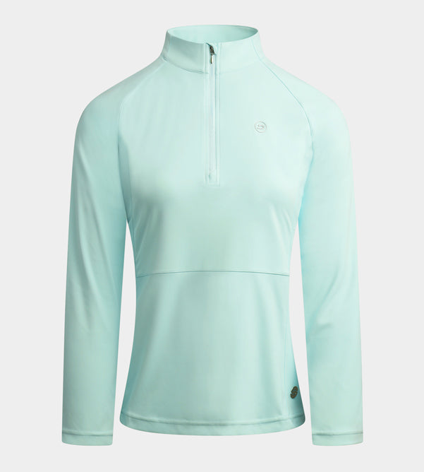 LADIES SPLIT HEM MIDLAYER - MINZGRÜN