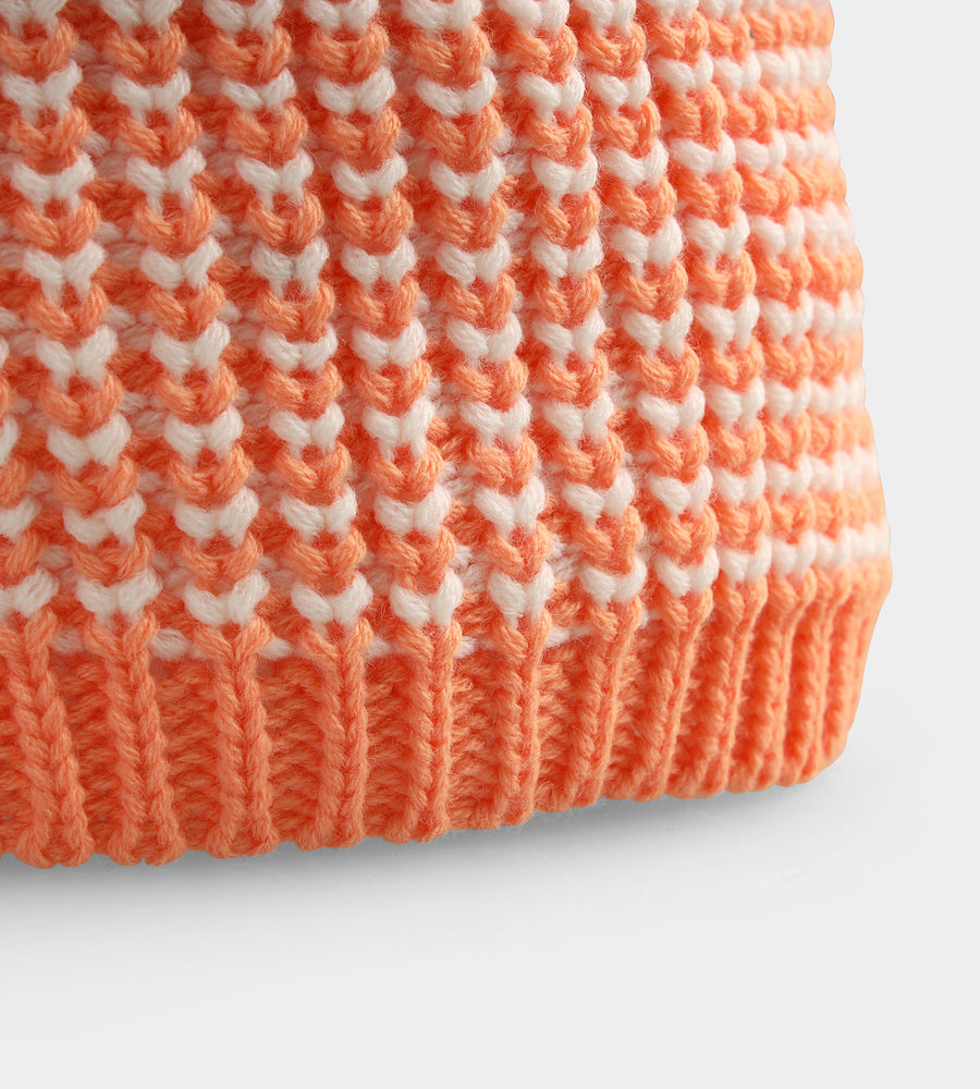 LADIES TOKEN BEANIE - CORAL