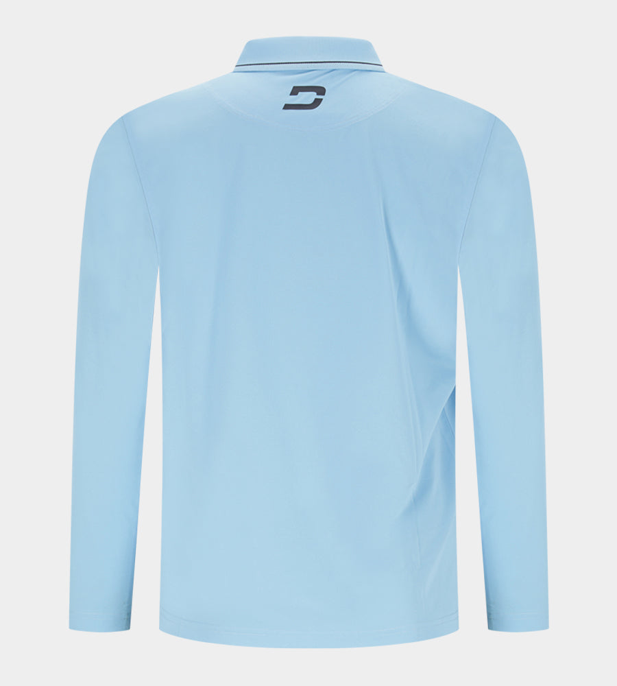 LEADER LONG SLEEVE POLO - BLUE/NAVY