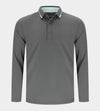 LEADER LONG SLEEVE POLO - CHARCOAL/MINT