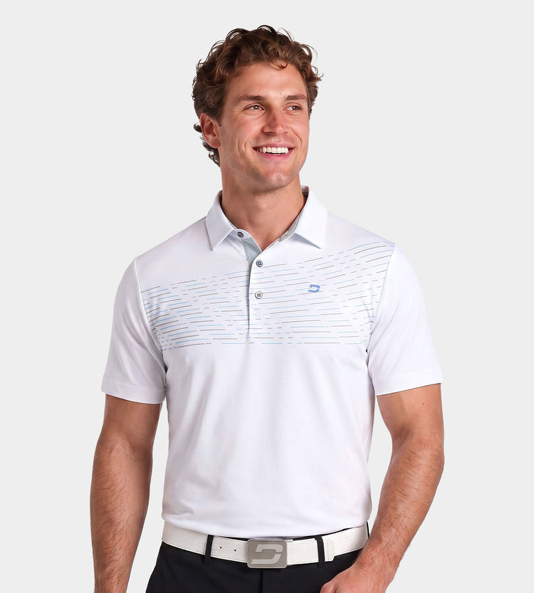 Marquez Polo in White | Golf Shirts For Men's | Druids