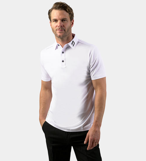 MENS PERFORMANCE GOLF POLO - WIT