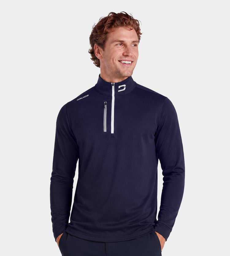 Men's Ultra Blend Golf Midlayer 1/4 Zip In Navy | Druids