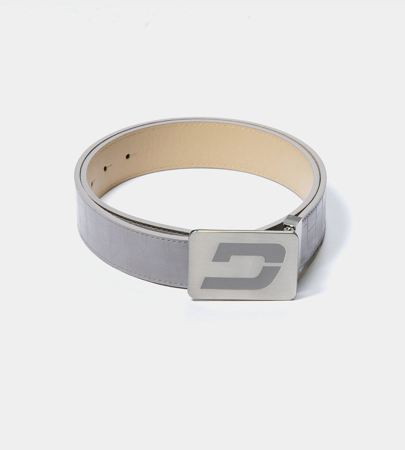 MEN'S CROC GOLF LEATHER BELT - GRIGIO (ONE SIZE FITS ALL)