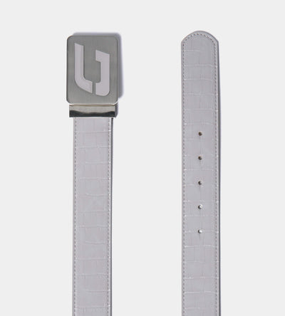 MEN'S CROC GOLF LEATHER BELT - GREY (ONE SIZE FITS ALL)