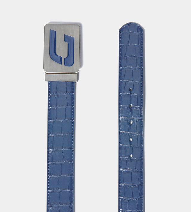 MEN'S CROC GOLF LEATHER BELT - MARINEBLAU (ONE SIZE FITS ALL)