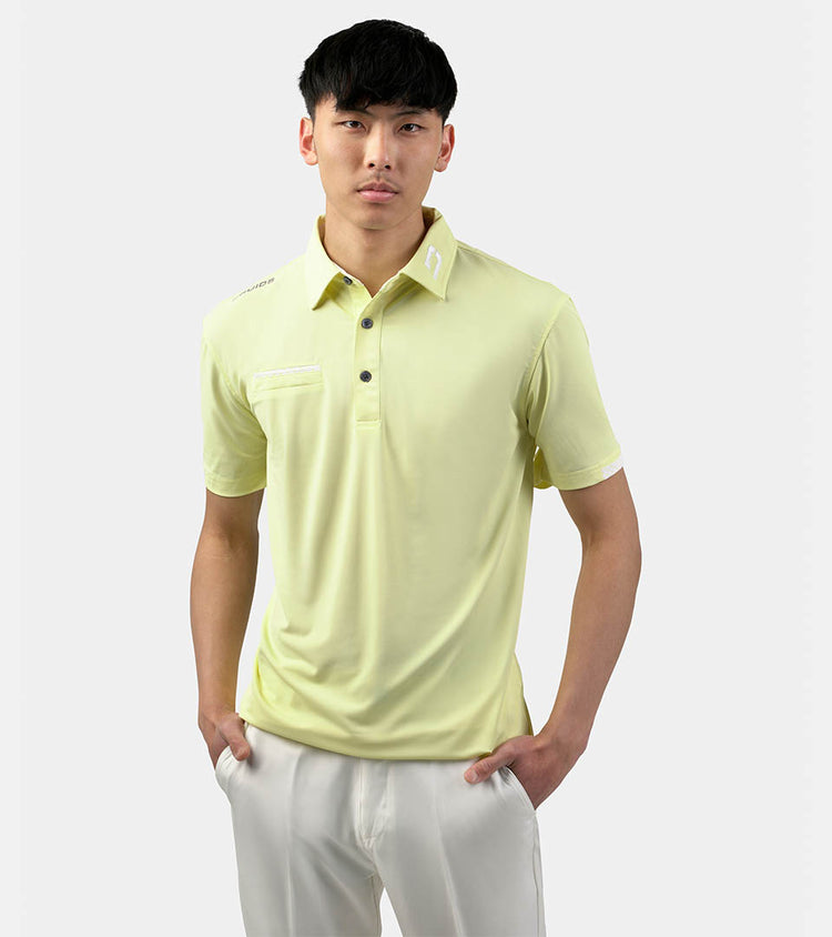 Men's Fashion Pocket Polo In Lemon | Golf Lightweight Tops | Druids
