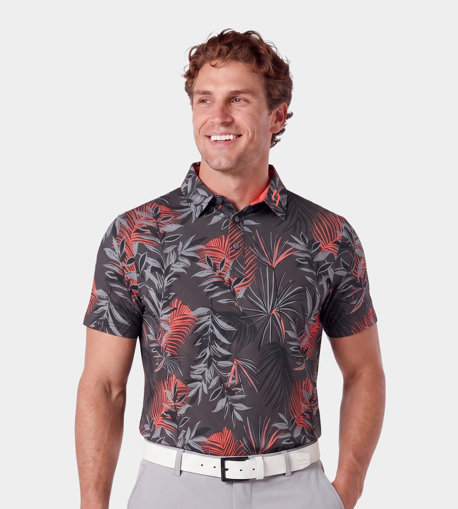 NEON TROPIC POLO - CHARCOAL