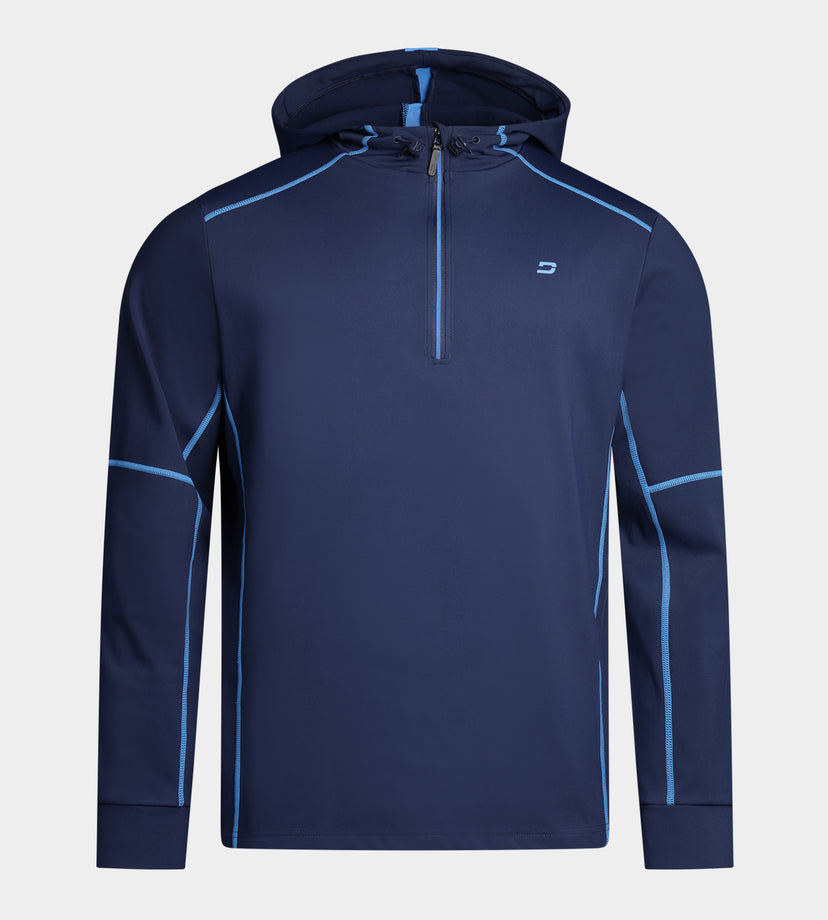 OVERLOCK HOODIE - MARINEBLAUW
