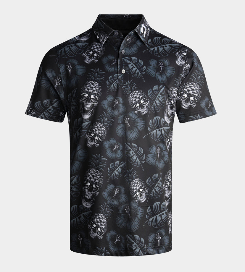PINEAPPLE SKULLS 2.0 POLO - ZWART