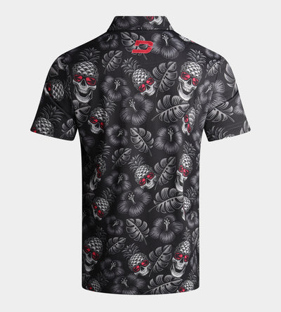PINEAPPLE SKULL POLO - NOIR / ROSE