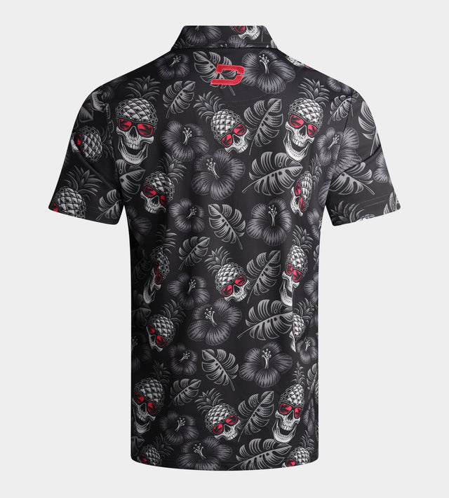 PINEAPPLE SKULL POLO - NEGRO / ROSA