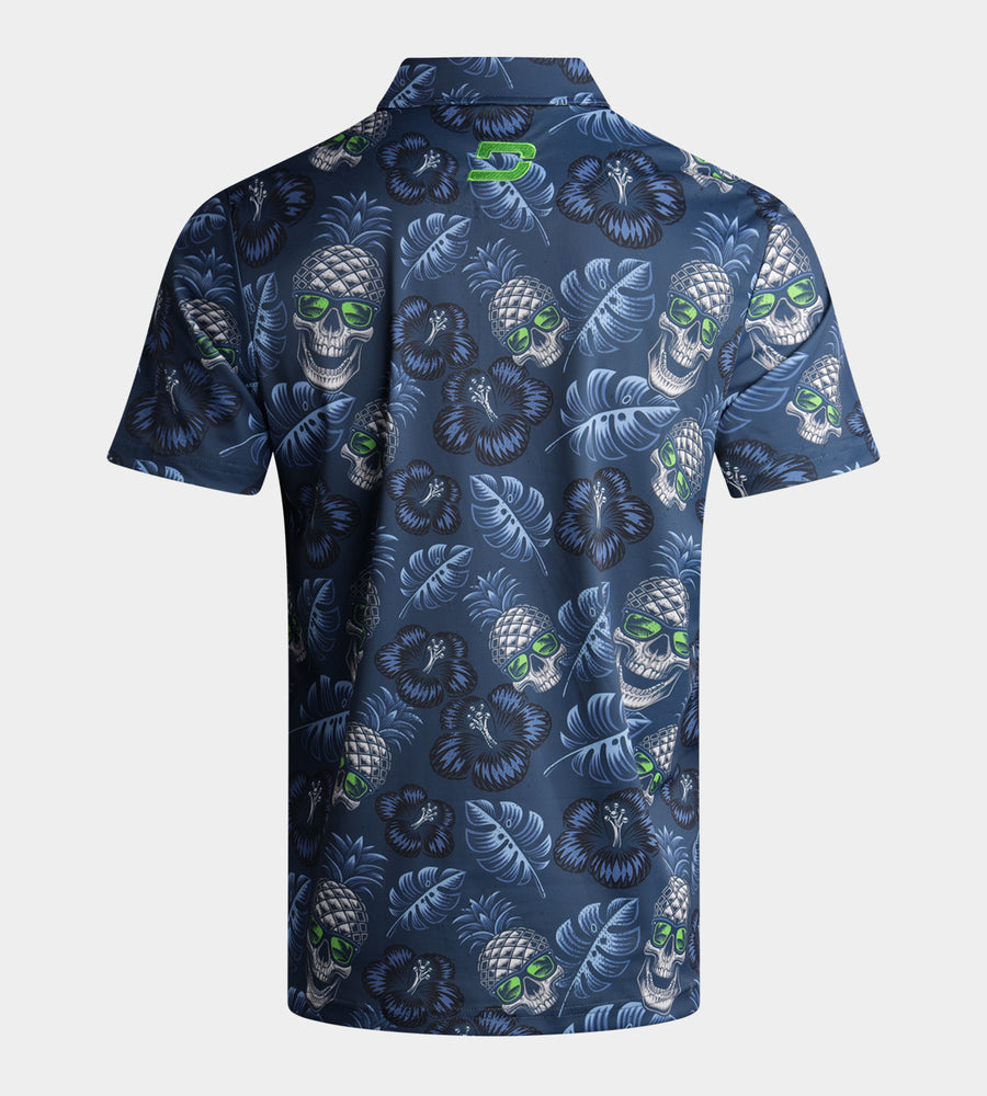 PINEAPPLE SKULLZ POLO - NAVY / LIME
