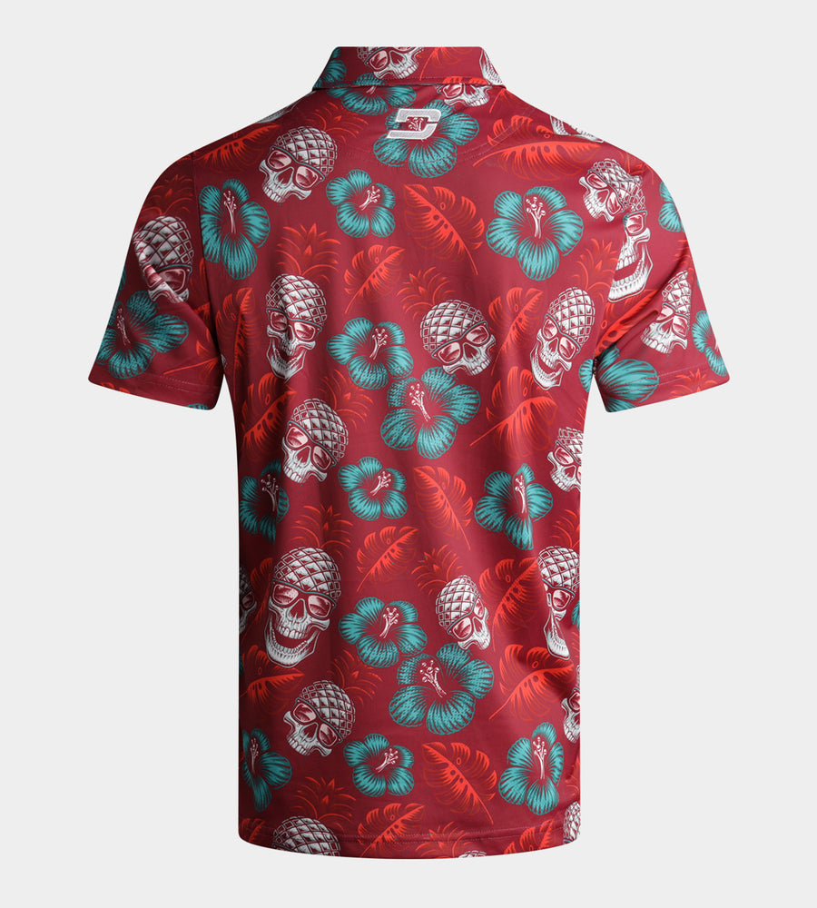 PINEAPPLE SKULLZ POLO - RED