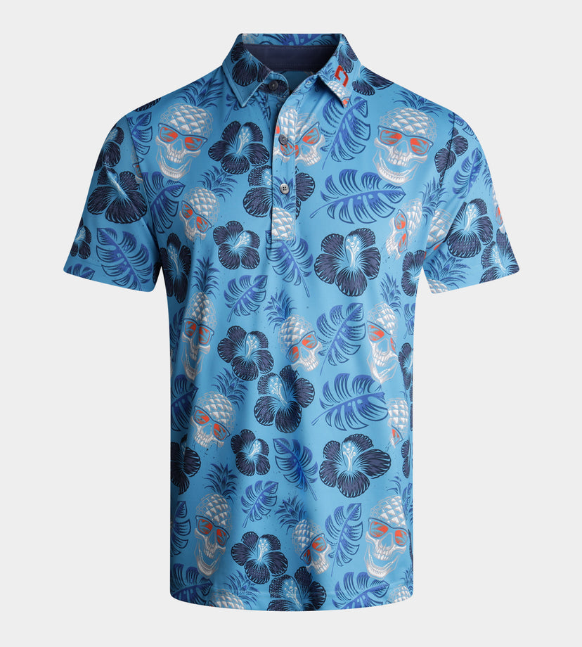PINEAPPLE SKULL POLO - BLAUW