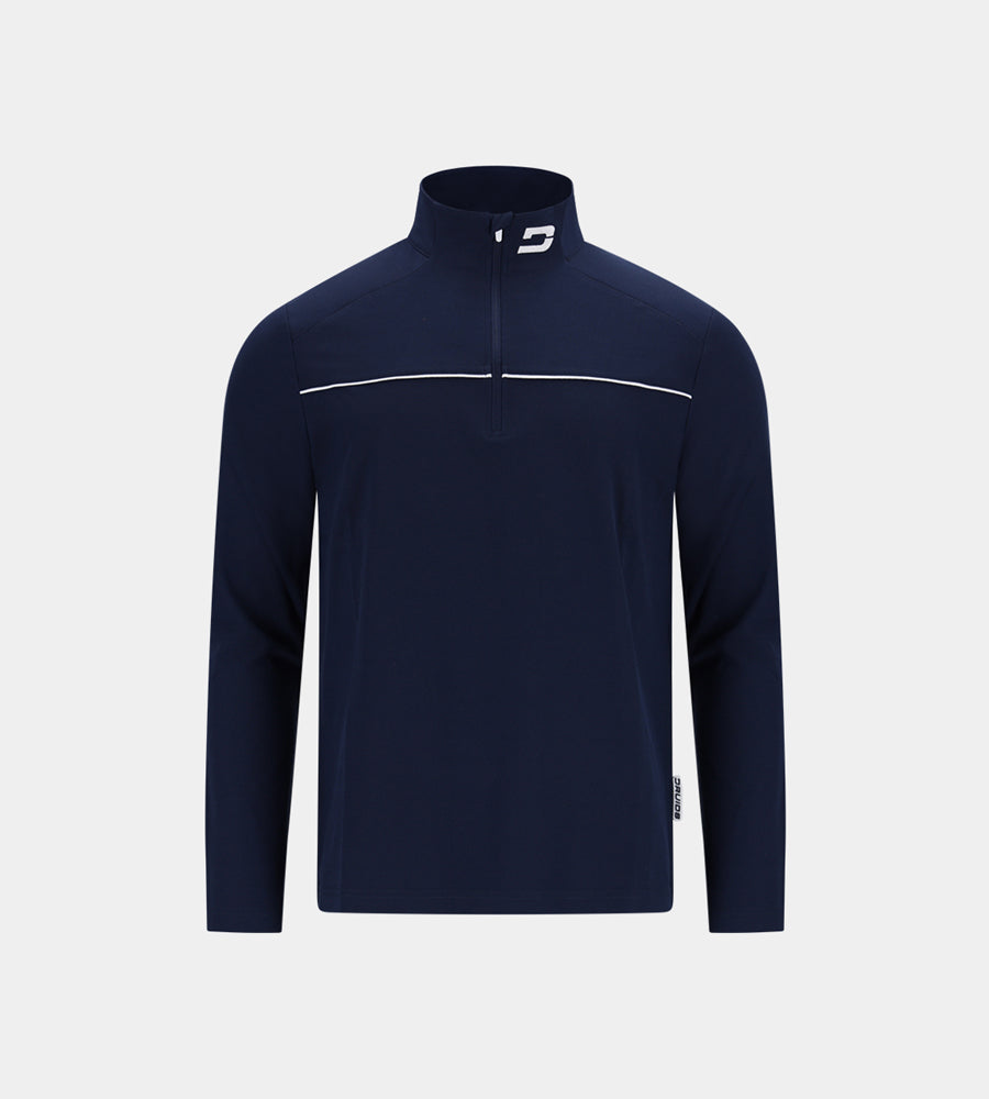 KIDS PIQUE MIDLAYER - MARINEBLAUW