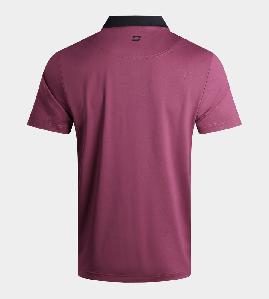 RIBBED PRIME POLO - MULBERRY