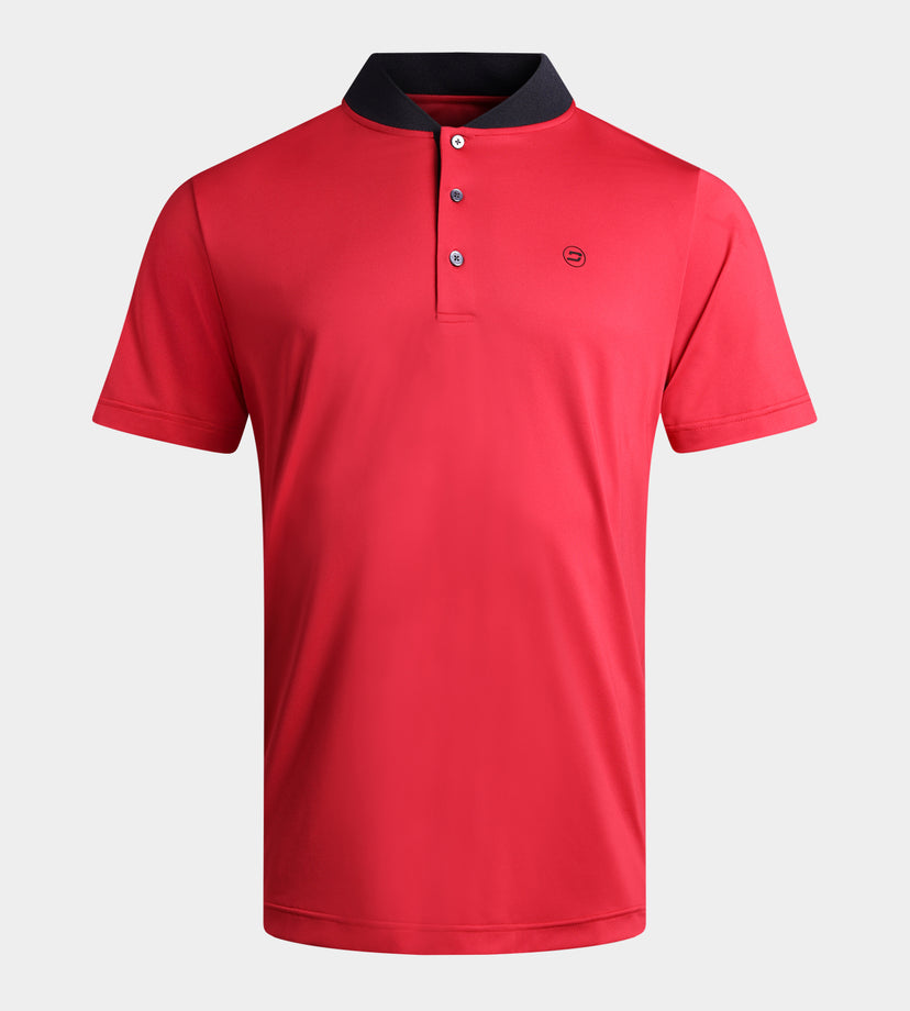 RIBBED PRIME POLO - ROUGE