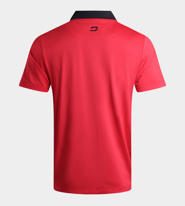 RIBBED PRIME POLO - ROUGE