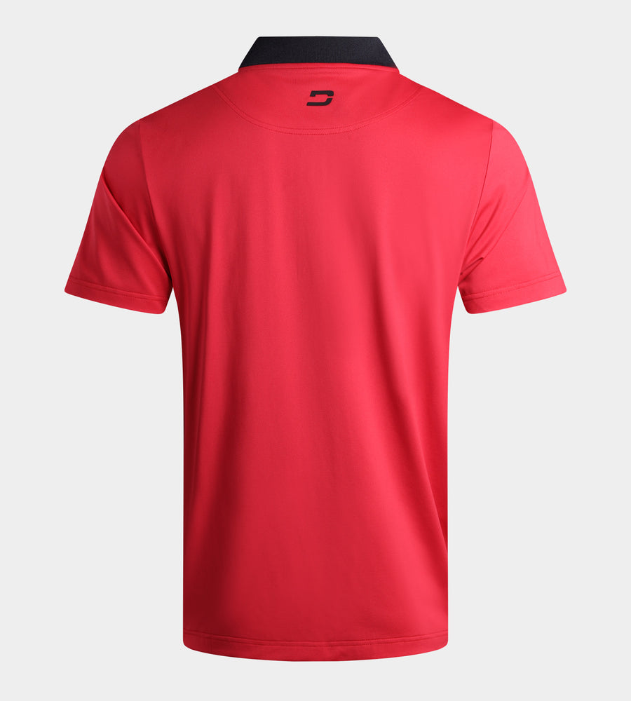 RIBBED PRIME POLO - RED