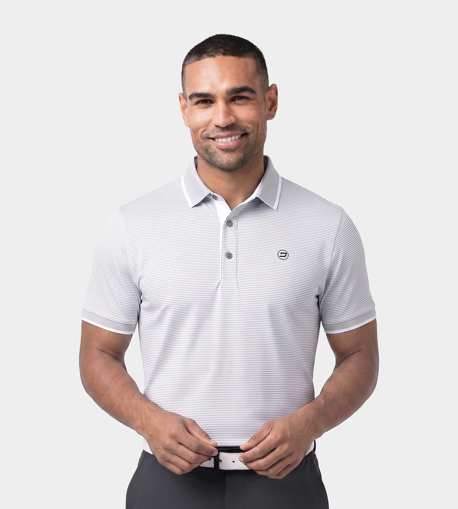 STRIPE POLO - WHITE