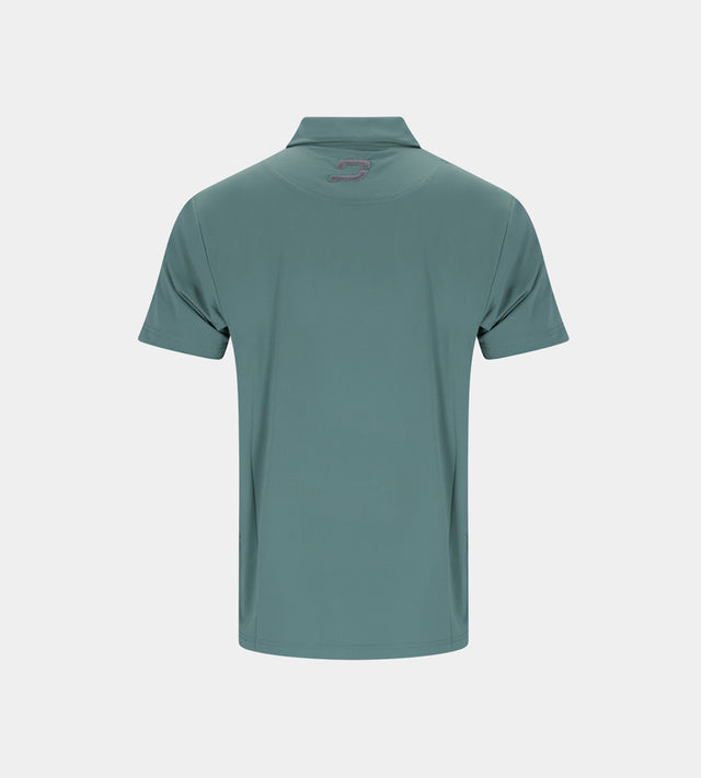 STRIPE PERFORMANCE POLO - SALVIA/CARBONE
