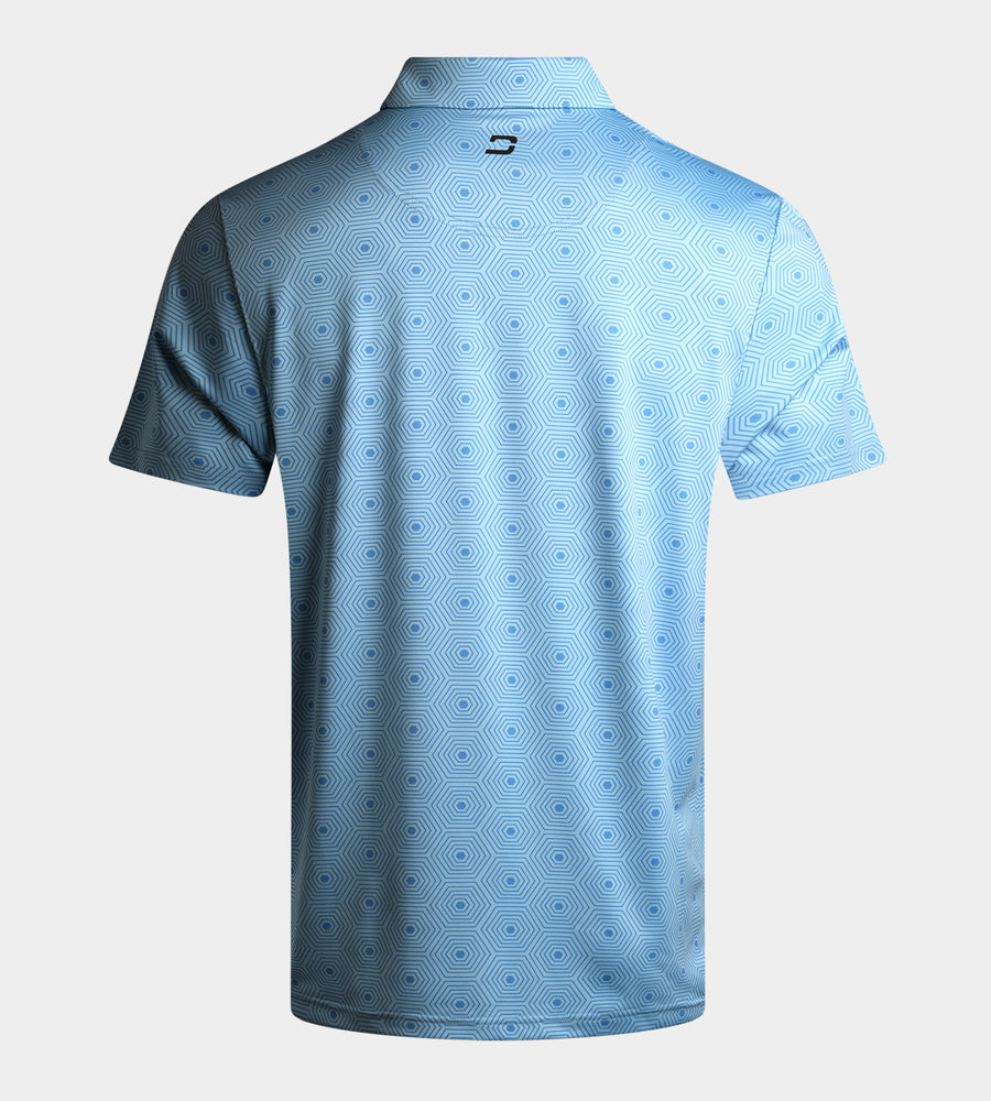 SIX GRID POLO - BLUE