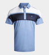 STRIPE PERFORMANCE POLO - DENIM