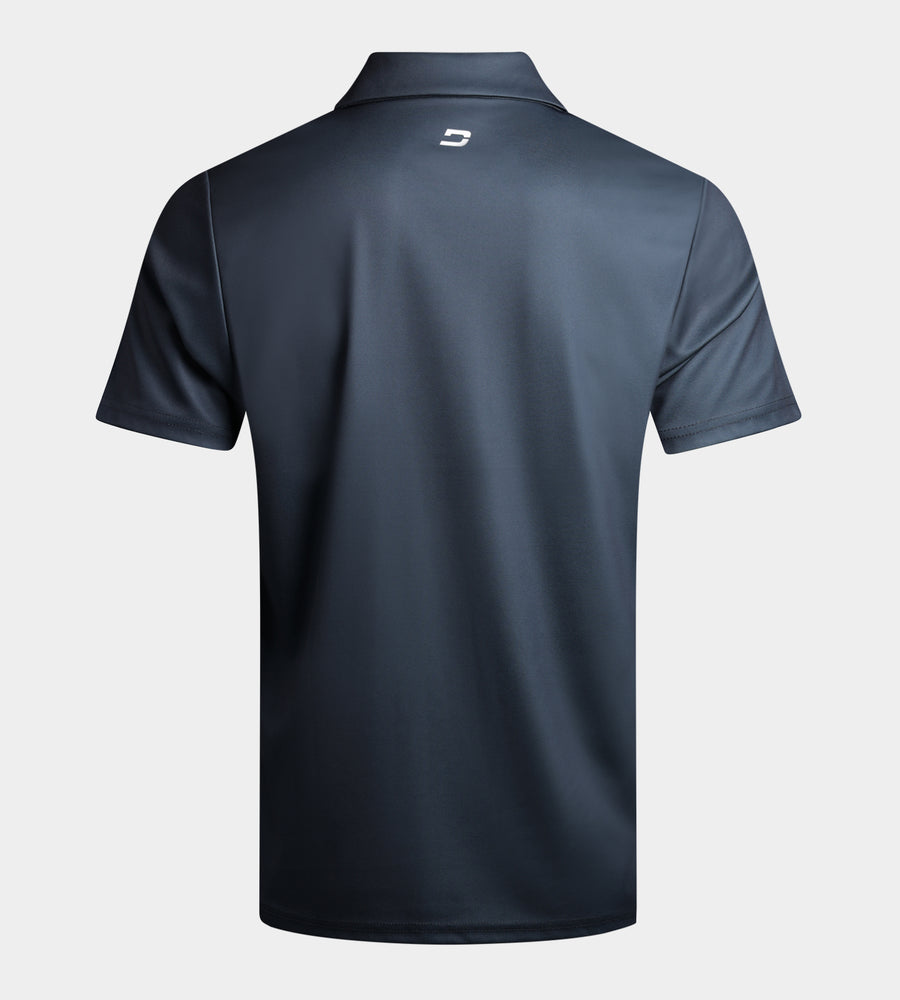 STRIPE PERFORMANCE POLO - CHARCOAL