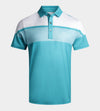 STRIPE PERFORMANCE POLO - TEAL