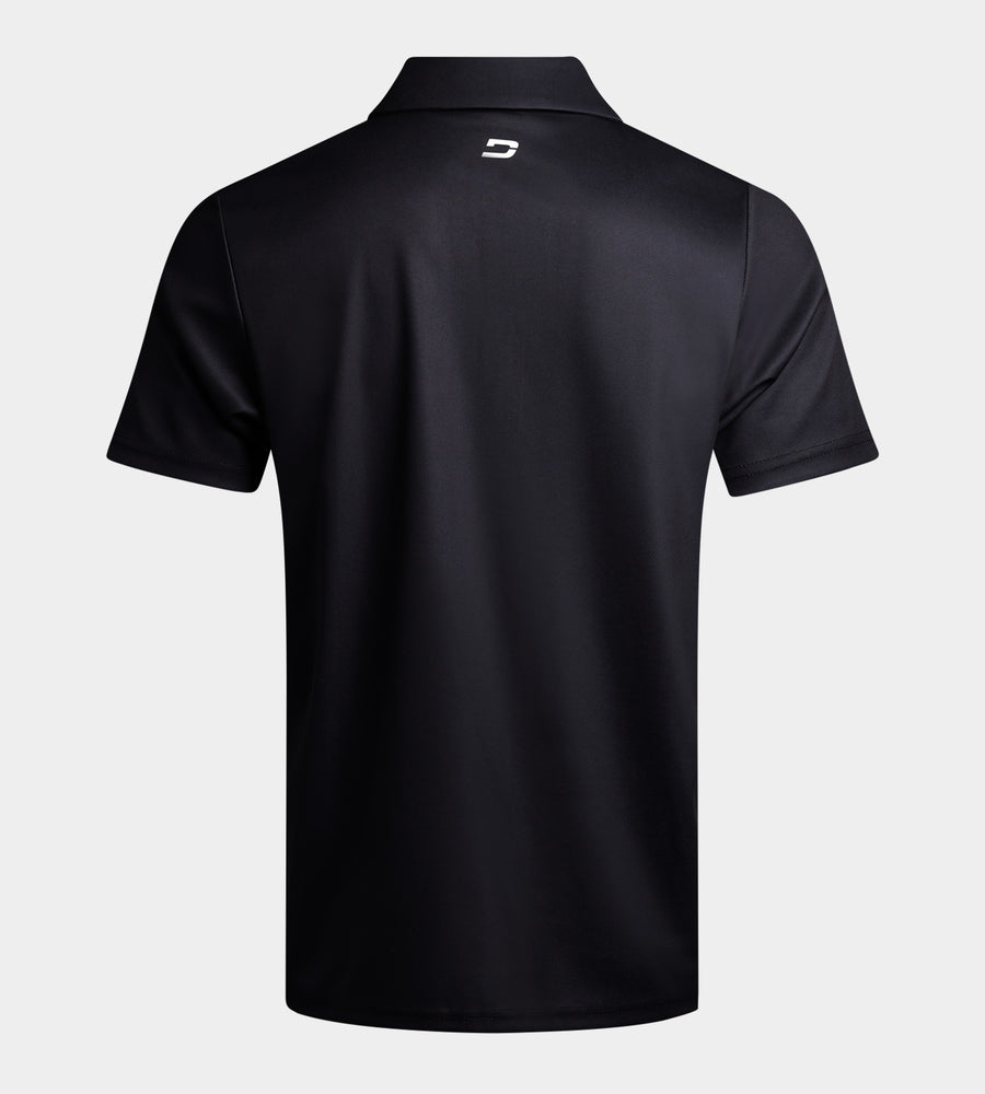 STRIPE PERFORMANCE POLO - BLACK