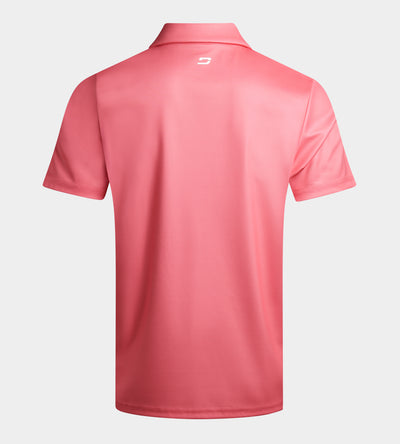 STRIPE PERFORMANCE POLO - CORAL
