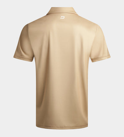 STRIPE PERFORMANCE POLO - GOLD