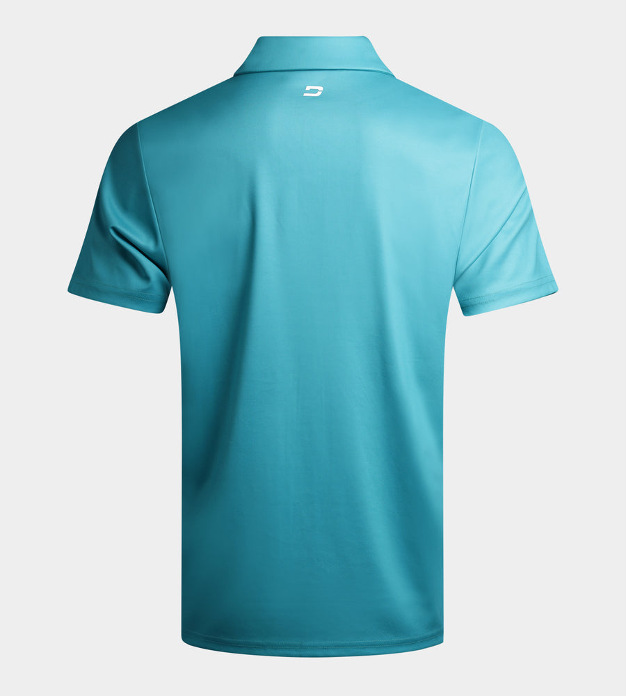 STRIPE PERFORMANCE POLO - TEAL