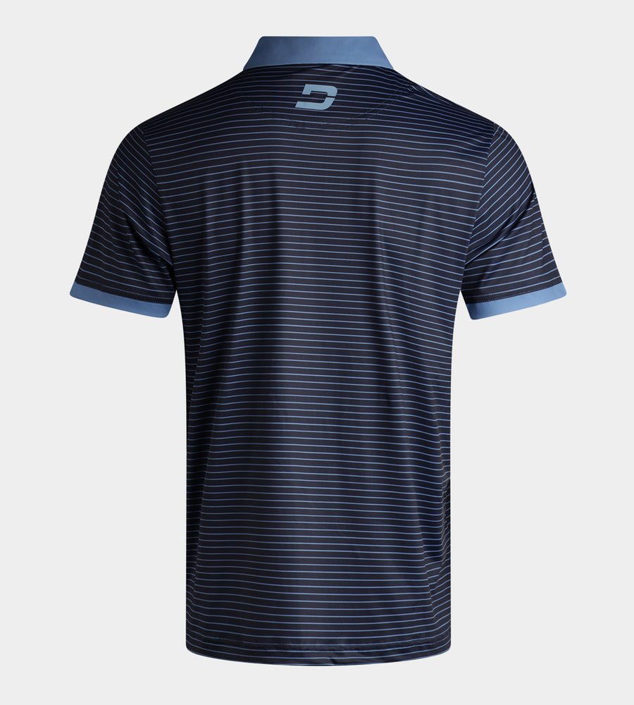 STRIPE PIQUE POLO - NAVY