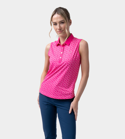 LADIES EMPIRE POLO - BRIGHT ROSE