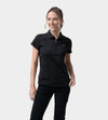 LADIES HEART ZIP POLO - BLACK