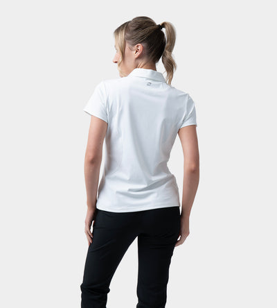 LADIES HEART ZIP POLO - BLANC
