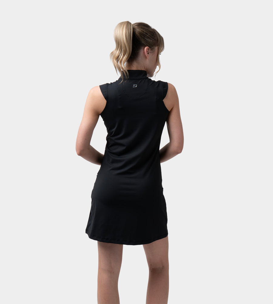 LADIES LUXE CAP DRESS - BLACK